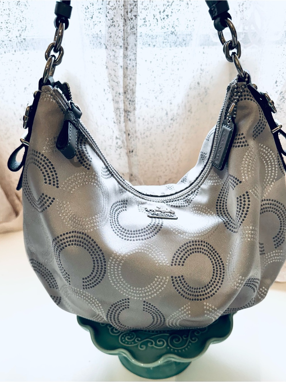Coach Madison Dotted OP Art Convertible Hobo- vintage
